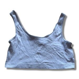 Divided Light blue Gray Ribbed Crop Tank – Size M | Slinky Basics | Casual Cute